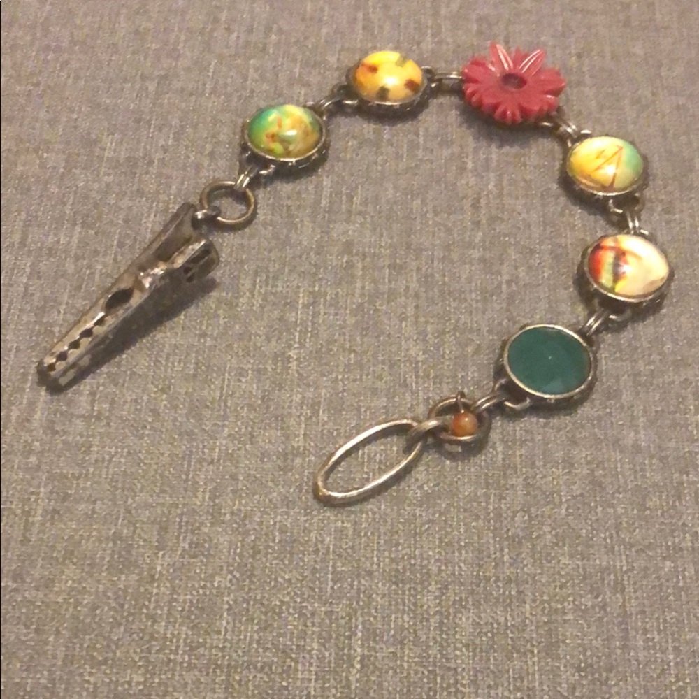 Lucky Brand Pink and Yellow Charm Bracelet